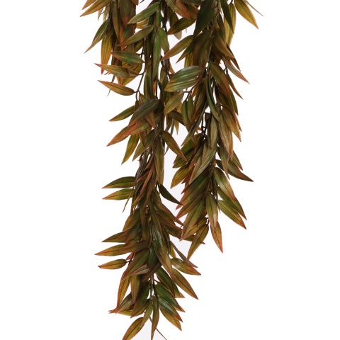 HANGING LEAVES 80CM BURGUNDY