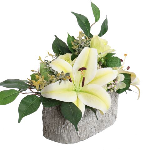 ROSE LILY IN OVAL PLANTER 45X30CM GREEN