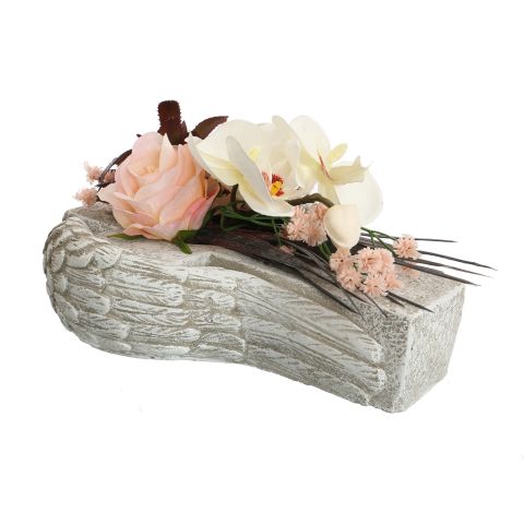 ROSE ORCHID GERBERA IN CROSS PLANTER 22X12X18CM PINK