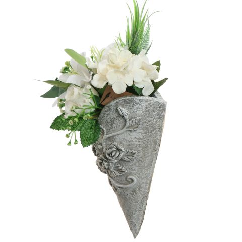 ROSE LILY ARR IN HANGING PLANTER 27X15X10CM CREAM