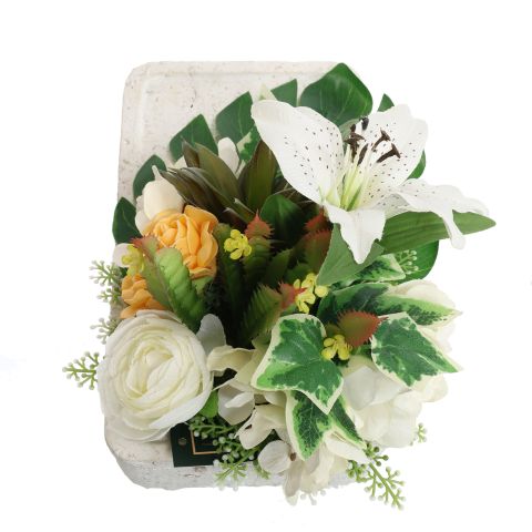 LILY RANUNCULUS ARR 17X15X25CM CREAM