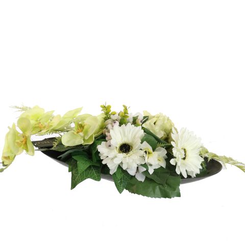 GERBERA ORCHID ARR IN OVAL PLANTER 55X24X15CM GREEN