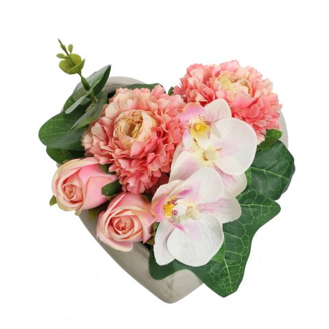 ORCHID MINI MUM ARR IN HEART 17X10 PINK