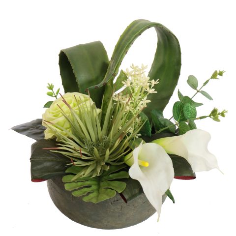 ROSE CALLA ARR IN ROUND POT D30X25CM GREEN