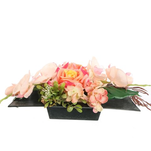 ORCHID ROSE ARR IN PLASTIC SQUARE PLANTER 40X15X15CM ASSORTED