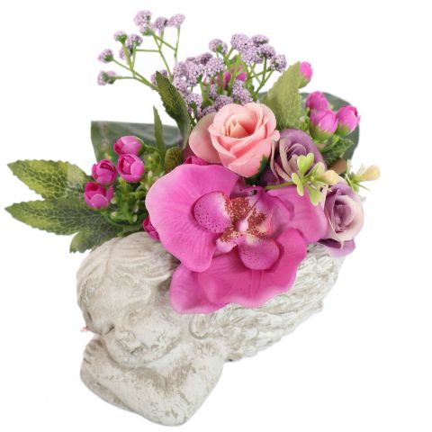 ROSE ORCHID ARR IN ANGEL PLANTER 20X15X16CM LAVENDER