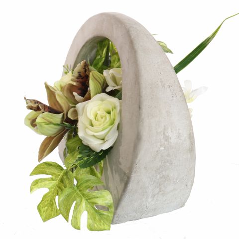 ROSE ORCHID ARR IN PURSE 24X15X20CM GREEN