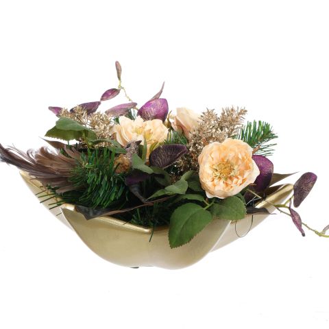 ROSE MINI FLOWER ARR IN STAR PLATE 30X16CM VIOLET