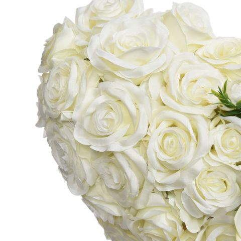 ORCHID ROSE ARR ON HEART 30CM CREAM