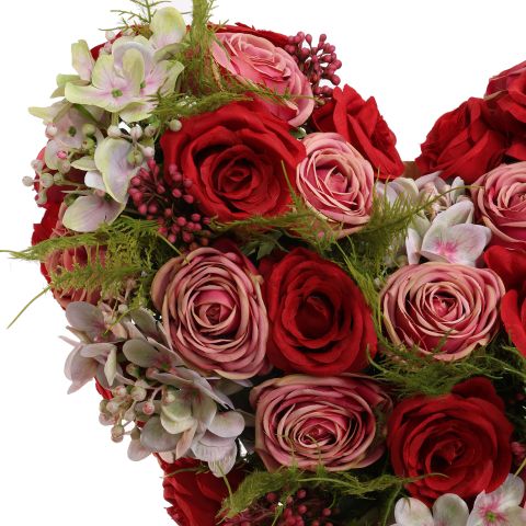 ROSE ARR IN HEART 50X16CM RED