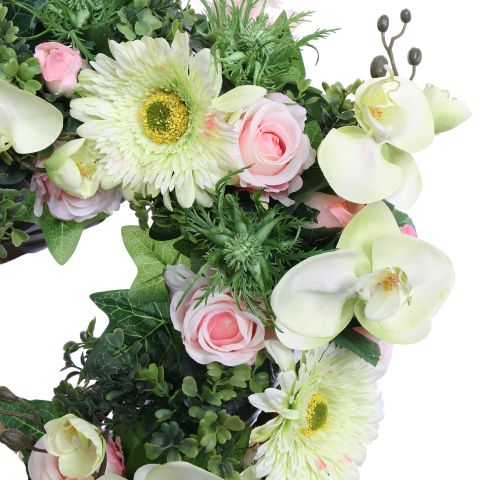 ROSE ORCHID ARR ON OPEN HEART 60X16CM GREEN