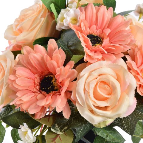 ROSE GERBERA ARR IN POT 30X30CM SALMON