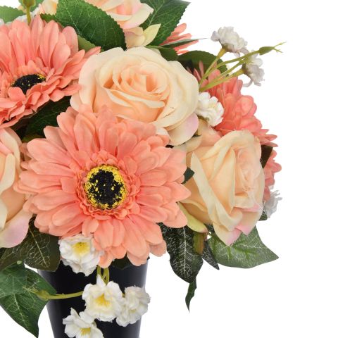 ROSE GERBERA ARR IN POT 30X30CM SALMON