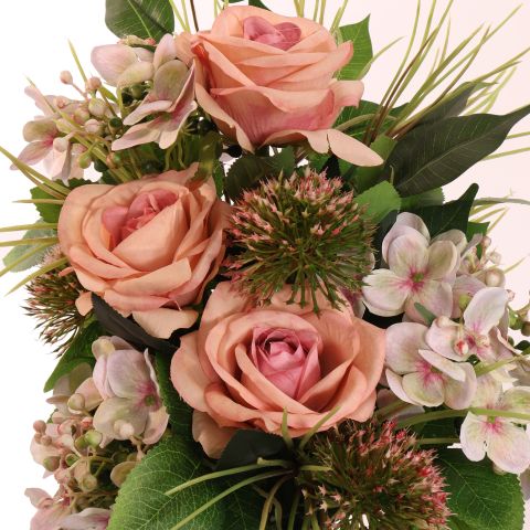 ROSE HYDRANGEA IN VASE 43CM MAUVE