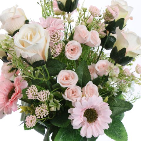 ROSE GERBERA ARR IN VASE 33X45CM PINK
