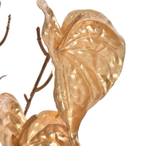 MULTI ANTHURIUM BRANCH PU 66CM GOLD