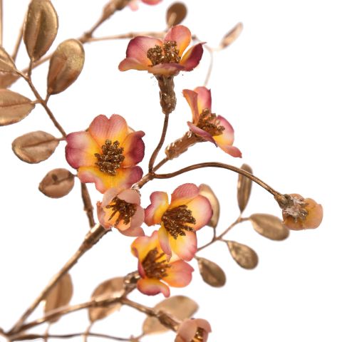 WILD FLOWER SPRAY 70CM GOLD PINK