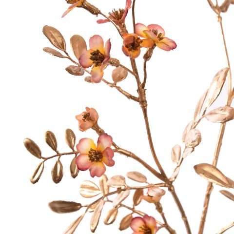 WILD FLOWER SPRAY 70CM GOLD PINK