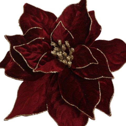 BAROCK  POINSETTIA D26CM H50CM BURGUNDY
