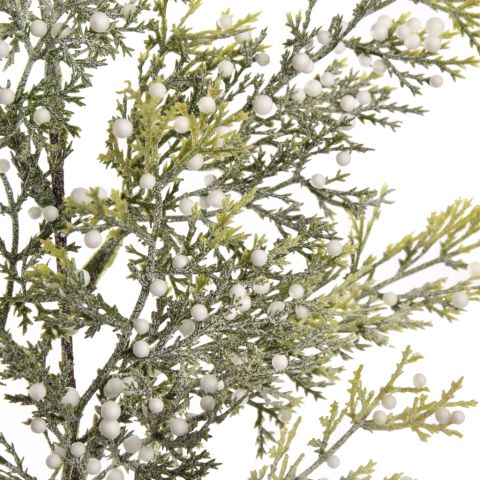 CEDAR BRANCH W/BERRY 75CM WHITE