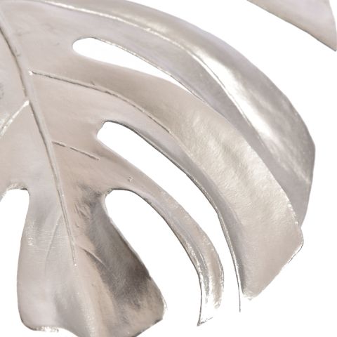LARGE SPLIT PHILO LEAF PU 77CM SILVER