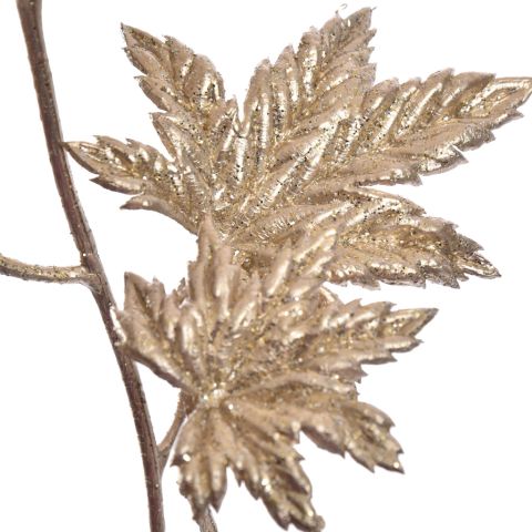 PLASTIC LEAF BRANCH 70CM CHAMPAGNE