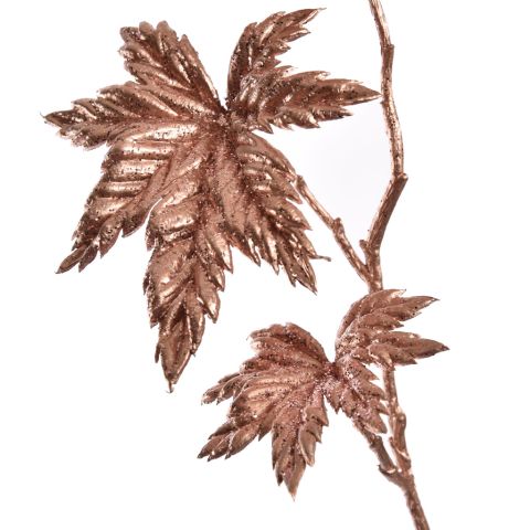 PLASTIC LEAF BRANCH 110CM ROSE