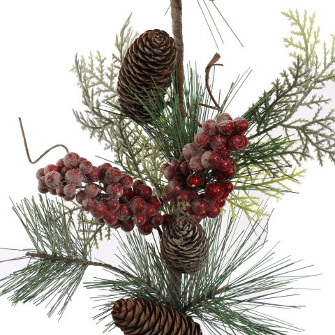 PINE BERRY BRANCH 75CM GREEN