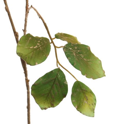 LARGE LEAF BRANCH GOLDSTEM 120CM GREEN