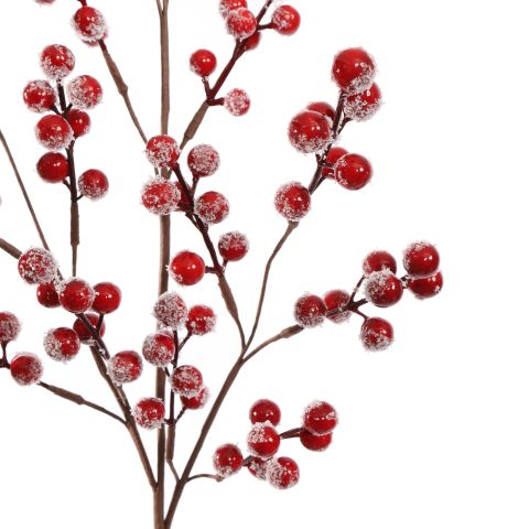 SNOWED BERRY SPRAY 76CM RED