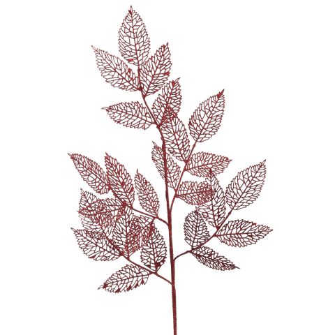 LARGE LEAF BRANCH 90CM RED