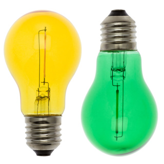 SET OF 2 PARTY LIGHTS E27A60BULB YELLOW & GREEN