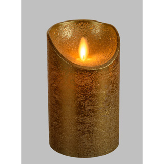 GOLD MOVING FLAME CANDLE D7,5 H12,5CM WARM WHITE