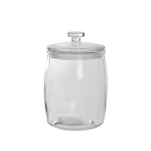 GLASS JAR W/GLASS LID 14.9 X 14.9 H 21.5 CM CLEAR