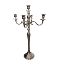 ALUMINIUM CANDLE STAND X 5 H 63 CM SILVER