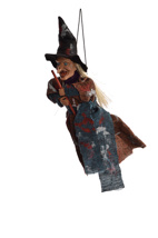 HANGING WITCH 25CM BROWN