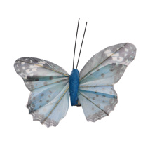 BUTTERFLY 9CM ON CLIP (6 style - price = 1 pc) BLUE