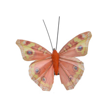 BUTTERFLY 9CM ON CLIP (6 style - price = 1 pc) ORANGE