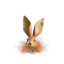 RABBIT WITH FLUFFY SCARF 13CM BROWN