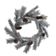 FROSTED PINE WREATH 60CM GREEN