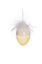 HANGING EGG W/FEATHER DIA 8 CM YELLOW